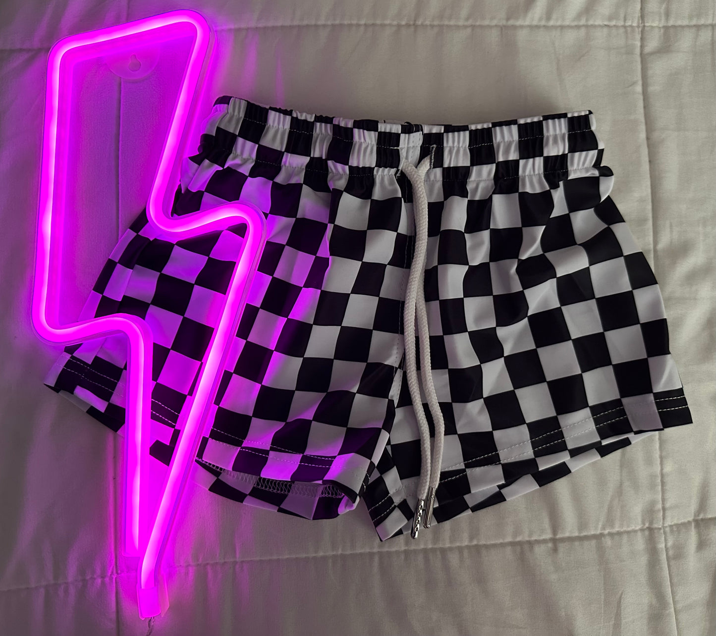 Checkered Swim Trunks