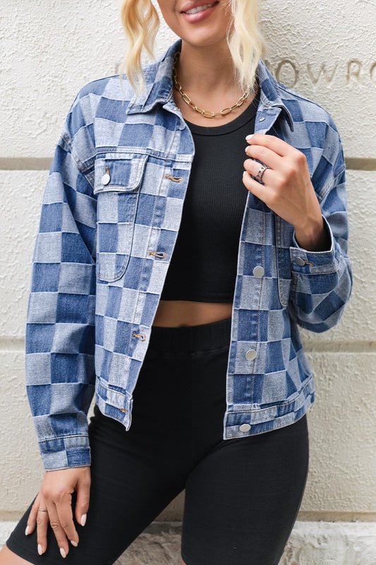 Denim Checkered Jacket